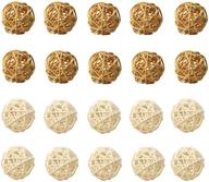 simoutal 20pcs natural white decorative rattan balls - ideal ornaments for x-mas, wedding, party, home decor - enhance vase fillers (3cm) logo