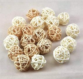 img 3 attached to Simoutal 20PCS Natural White Decorative Rattan Balls - Ideal Ornaments for X-MAS, Wedding, Party, Home Decor - Enhance Vase Fillers (3cm)