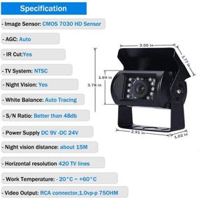 img 3 attached to 🚚 Камера заднего вида для грузовика Camecho с ночным видением, водонепроницаемая, 18 светодиодов, 12 В 24 В, сзади - без линий помощи, с кабелем длиной 32,8 фута.