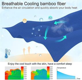 img 2 attached to 🌬️ Lukeight Cooling Summer Bamboo Blanket for Kids | Lightweight & Breathable All Season Thin Blanket | Ideal for Hot Sleepers, Hot Flashes, and Comfortable Sleep | Absorbs Body Heat | Navy, 30x39inches