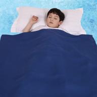 🌬️ lukeight cooling summer bamboo blanket for kids | lightweight & breathable all season thin blanket | ideal for hot sleepers, hot flashes, and comfortable sleep | absorbs body heat | navy, 30x39inches logo