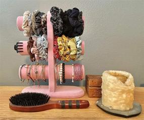 img 2 attached to 🎀 Multi-Purpose Scrunchie Holder Stand and Hair Accessories Organizer - Perfect for Scrunchies, Hair Ties, and Jewelry Display - VSCO Room Décor (Pink)