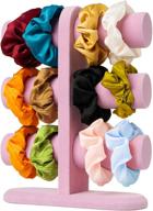 🎀 multi-purpose scrunchie holder stand and hair accessories organizer - perfect for scrunchies, hair ties, and jewelry display - vsco room décor (pink) логотип
