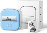 блютуз карманный термопринтер - портативный мини-принтер для наклеек для iphone, android-совместимый с ios, t02 мобильный принтер для чеков, фотографий и заметок логотип