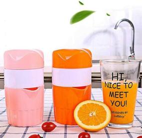 img 2 attached to 🍋 Lemon Squeezer Citrus Juicer - Handheld Manual Lid Rotation Press with Strainer & Container for Lemon, Orange, and Citrus Fruits