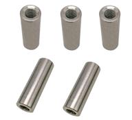 5-pack round coupling connector nuts, 304 stainless steel threaded rose joint adapter (m5 x 25mm length) logo