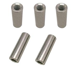 img 4 attached to 5-Pack Round Coupling Connector Nuts, 304 Stainless Steel Threaded Rose Joint Adapter (M5 X 25mm Length)