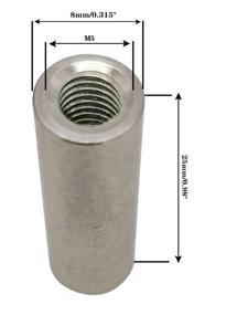 img 1 attached to 5-Pack Round Coupling Connector Nuts, 304 Stainless Steel Threaded Rose Joint Adapter (M5 X 25mm Length)