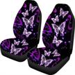wellflyhom set of 2 car seat covers butterfly floral stretchy carpet universal auto front seats protector fits for car logo