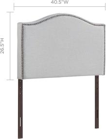 img 1 attached to 🛏️ Modway Curl Linen Fabric Upholstered Twin Headboard: Nailhead Trim & Curved Shape in Sky Gray