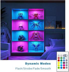 img 2 attached to 🌈 Enhanced Under Cabinet Lighting Kit: Dimmable Puck Light with Remote Control for Color Changing and Bright LEDs - 12V, 7.5W Plug-in Wired LED Lighting Kit for Cabinet, Counter, Closet, Shelf, Display Case