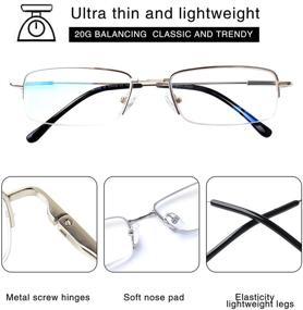 img 1 attached to 👓 Protect Your Eyes with JOSCHOO 2 Pack Blue Light Blocking Reading Glasses for Men and Women - Metal Frame Computer Readers for Anti Eye Strain