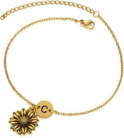 img 4 attached to Sunflower Bracelets Daughter Sunshine Initial