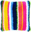 latch hook cushion bright stripes logo
