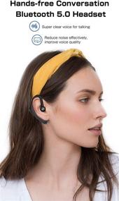 img 3 attached to 🎧 Беспроводная Bluetooth наушники V5.0 с временем разговора 25 часов, временем ожидания 230 часов - гарнитура с громкой связью для iPhone и Android - шумоподавляющий микрофон - универсальная подходит (черная)