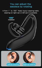 img 1 attached to 🎧 Беспроводная Bluetooth наушники V5.0 с временем разговора 25 часов, временем ожидания 230 часов - гарнитура с громкой связью для iPhone и Android - шумоподавляющий микрофон - универсальная подходит (черная)