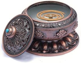 img 1 attached to 🌸 Tibetan Lotus Copper Alloy Incense Holder Burner by MEDOOSKY - Compatible with Stick, Cone, and Coil Incense