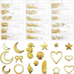 img 4 attached to 🌙 600 Pieces Alloy Epoxy Resin Supplies with Storage Bag: Moon, Star, Heart, Shell, Feather Resin Fillers - 18 Themed Styles for Resin Jewelry Making