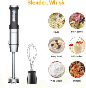 img 3 attached to 🔪 800W Elechomes Immersion Blender, Multi-Speed Handheld Blender with Stainless Steel, Includes 500ML Chopper, 800ML Beaker, Whisk - Ideal for Smoothies, Baby Food, Sauces, Purees, and Soups