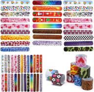 🎁 52 pack slap bracelets with friendship, peace, hearts, animal prints - bracelets party favors for valentine’s day, birthdays, school, classroom prize exchanging, toys and gifts logo