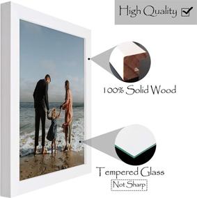 img 1 attached to 🖼️ Golden State Art - 8x10 White Wood Collage Frame with Real Glass for Photos