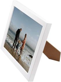 img 3 attached to 🖼️ Golden State Art - 8x10 White Wood Collage Frame with Real Glass for Photos