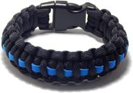 👮 premium thin blue line police tactical paracord bracelet: ensuring survival and style in black логотип