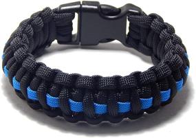 img 4 attached to 👮 Premium Thin Blue Line Police Tactical Paracord Bracelet: Ensuring Survival and Style in Black