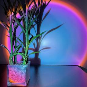 img 3 attached to Sunset Lamp, BINKBANG Sunset Projection Light with 180° Rotation - USB Powered Rainbow Glow Lamp for Warm, Romantic Visuals - Ideal for Photo Video Vlogs, Backgrounds, Bedrooms, Home, Indoor Parties