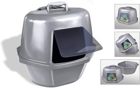 img 1 attached to 🐈 Van Ness Corner Enclosed Cat Pan, Silver, Large (CP9): The Perfect Solution for a Clean and Stylish Litter Box