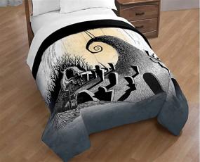 img 3 attached to 🌙 Official Disney Nightmare Before Christmas Moonlight Madness Full/Queen Comforter - Super Soft Reversible Bedding with Jack Skellington - Fade Resistant Polyester for Kids