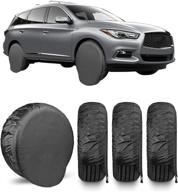 🚗 joytutus tire covers: set of 4 waterproof wheel protectors for trucks, suvs, trailers, campers, and rvs - protect from rain, sun, and aging (23-25.9" diameter, black) logo