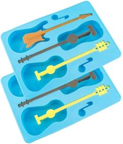 img 3 attached to 🎸 Fairly Odd Novelties Ice Cube Tray Mold Novelty Music Gift Set, 2 Pack, Blue Guitar Shape with Stirrers