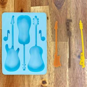 img 1 attached to 🎸 Fairly Odd Novelties Ice Cube Tray Mold Novelty Music Gift Set, 2 Pack, Blue Guitar Shape with Stirrers