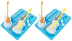 img 4 attached to 🎸 Fairly Odd Novelties Ice Cube Tray Mold Novelty Music Gift Set, 2 Pack, Blue Guitar Shape with Stirrers