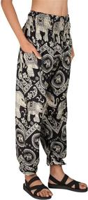 img 3 attached to Joob Joob Women's Flowy Boho 🐘 Pants: Comfy and Casual Elephant Pajama Lounge