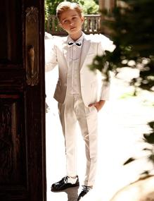 img 2 attached to 🕴️ ELPA ELPA Boy Suit: Sleek Black and Classic White Suits for a Sophisticated Look