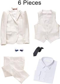 img 1 attached to 🕴️ ELPA ELPA Boy Suit: Sleek Black and Classic White Suits for a Sophisticated Look