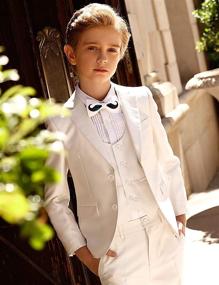 img 3 attached to 🕴️ ELPA ELPA Boy Suit: Sleek Black and Classic White Suits for a Sophisticated Look