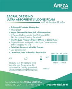 img 2 attached to 🩹 Areza Medical Sacral Silicone Ultra-Absorbent Foam Dressing 7" X 6.8" - Box of 5: Effective Wound Dressing Solution