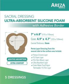 img 3 attached to 🩹 Areza Medical Sacral Silicone Ultra-Absorbent Foam Dressing 7" X 6.8" - Box of 5: Effective Wound Dressing Solution