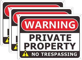 img 4 attached to 🚫 Ultimate Defense: Trespassing Private Property Aluminum Weatherproof Solution