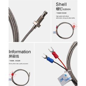 img 3 attached to 🌡️ M6 Temperature Sensor with K Type Thermocouple | 0-800°C Probe | 9.8ft(3m) Wire | Industrial Temperature Controller Compatible