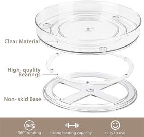 img 1 attached to Empaxum 2 Pack Lazy Susan Cabinet Organizer: Clear Plastic Turntable Rotating Spice Rack and Makeup Organizers for Kitchen and Bathroom