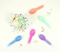 25-pack of reusable color changing plastic spoons for frozen yogurt - durable and eco-friendly frozen dessert supplies logo