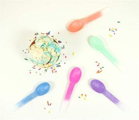 img 3 attached to 25-Pack of Reusable Color Changing Plastic Spoons for Frozen Yogurt - Durable and Eco-Friendly Frozen Dessert Supplies