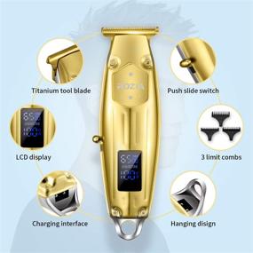 img 3 attached to ✂️ Roziapro Professional Hair Clippers for Men - T-Blade Hair Trimmer Kit with All Metal Beard Trimmer, Rechargeable & Cordless with LED Display