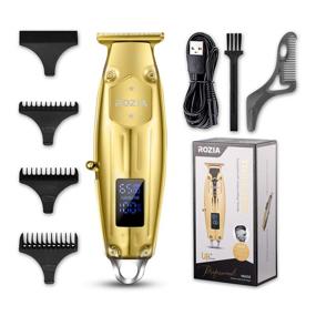 img 4 attached to ✂️ Roziapro Professional Hair Clippers for Men - T-Blade Hair Trimmer Kit with All Metal Beard Trimmer, Rechargeable & Cordless with LED Display