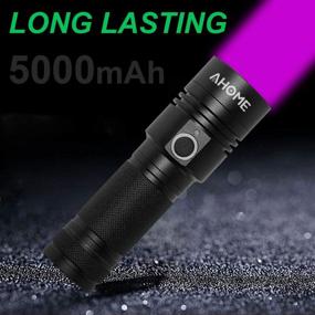 img 1 attached to 🔦 AHOME V3 UV Blacklight Flashlight: USB Rechargeable, 10W 395nm Ultraviolet LED Lamp with 5000mAh Battery for Scorpion Detection and Pet Urine Detection