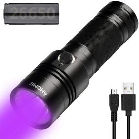 img 4 attached to 🔦 AHOME V3 UV Blacklight Flashlight: USB Rechargeable, 10W 395nm Ultraviolet LED Lamp with 5000mAh Battery for Scorpion Detection and Pet Urine Detection